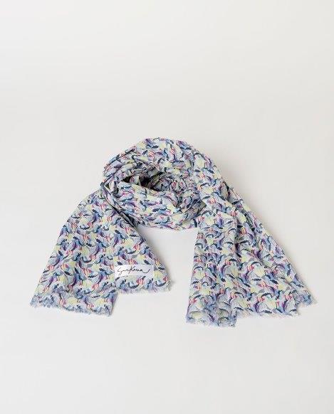 Pañuelo rectangular estampado Surkana MOAL230 estampado azul