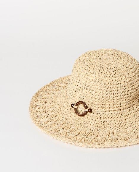 Pamela de rafia lisa Surkana ORA521 crudo detalle