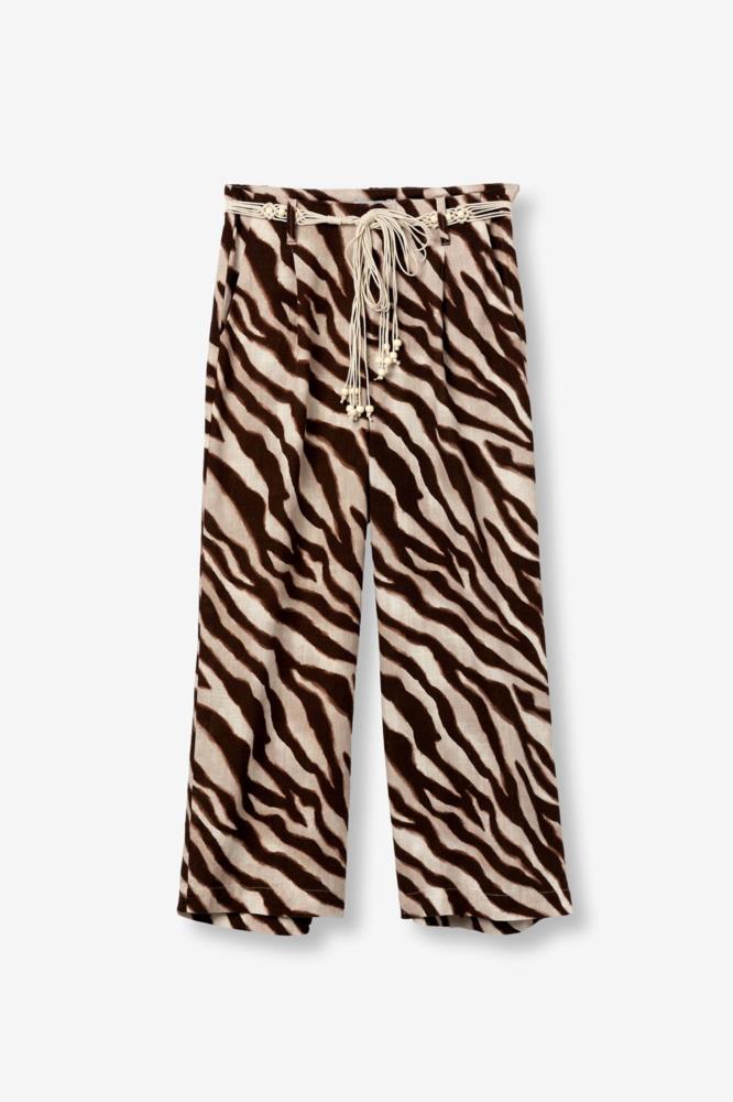 Pantalón cebra con cinturón Tiffosi Joana