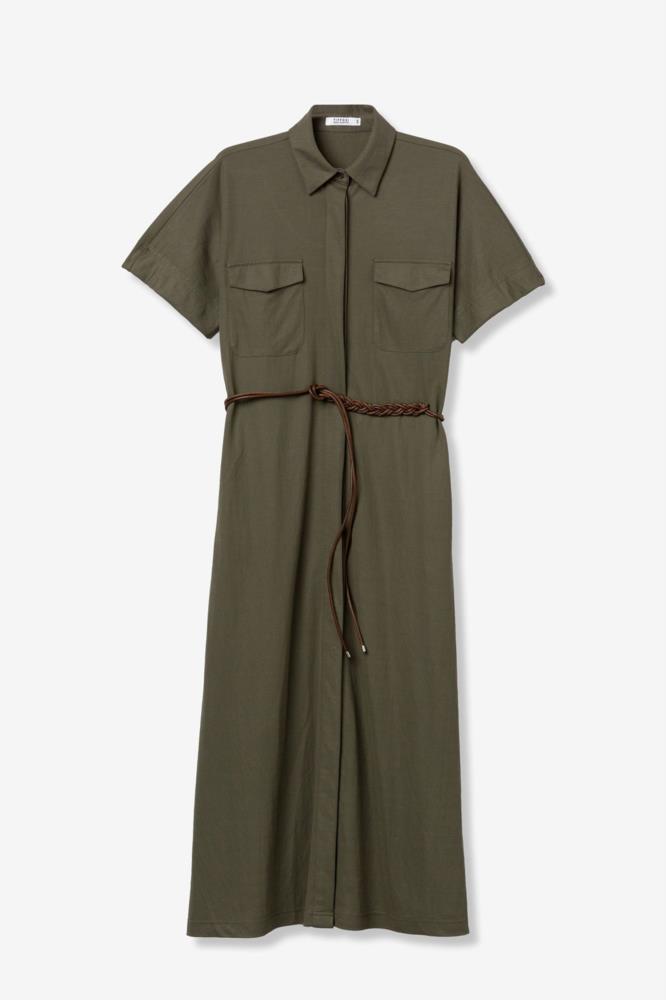 Vestido camisero largo con cinturón Tiffosi Breloom 