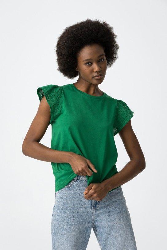Camiseta manga tejido ingles Tiffosi Graciosa verde cerca