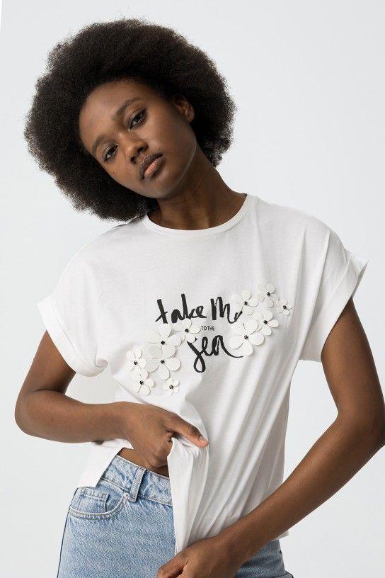 Camiseta relieve blores Take me sea Max