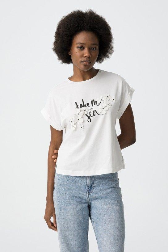 Camiseta relieve blores Take me sea Max lejos