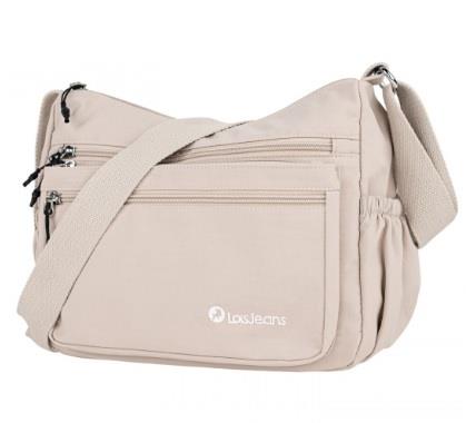 Bolso bandolera multibolsillos lona Lois 328756 beige