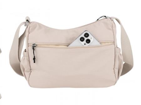 Bolso bandolera multibolsillos lona Lois 328756 beige trasera