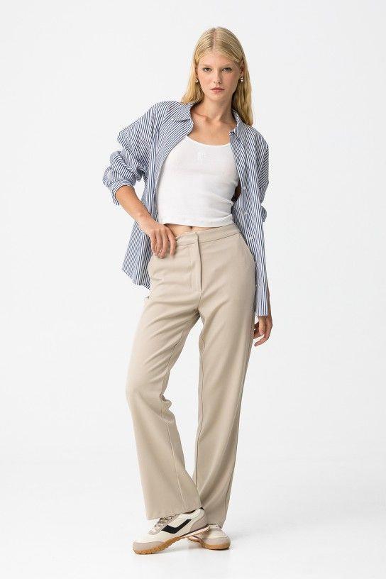 Pantalón cintura goma Tiffosi Vista beige