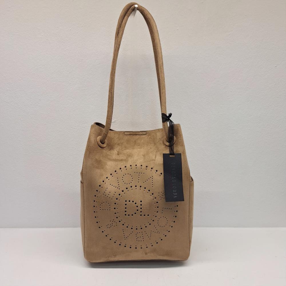 Bolso bombonera antelina perforado D&L