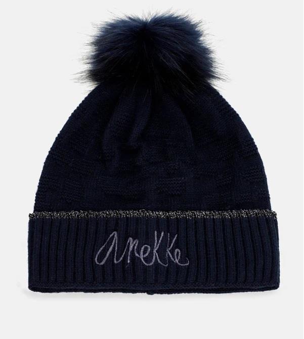 Gorro punto con Pompon Anekke marino