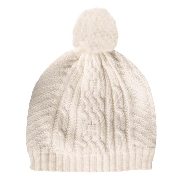 Gorro coleta y pompón Isotoner crudo