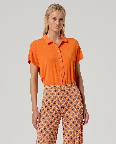 Pantalón recto estampado Surkana MINT518 naranja