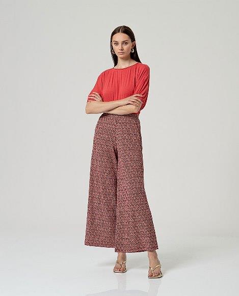 Pantalón ancho fluido estampado Surkana HICE515 rojo