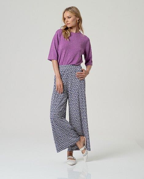 Pantalón ancho fluido estampado Surkana HICE515 azul