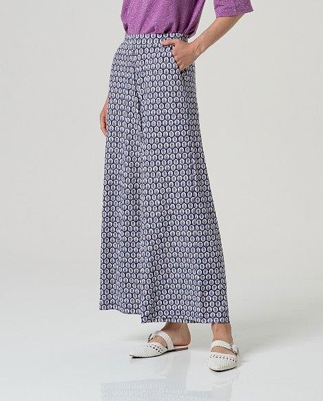 Pantalón ancho fluido estampado Surkana HICE515 azul lateral