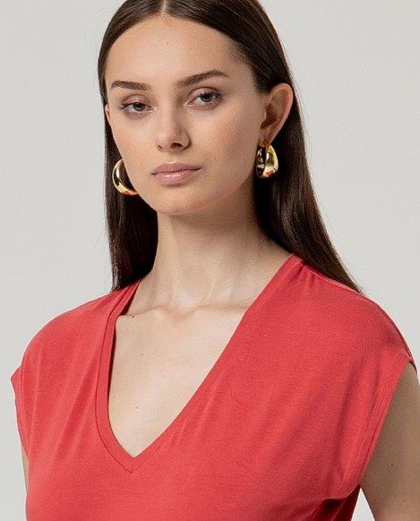Camiseta cuello pico Surkana BABO014 rojo detalle