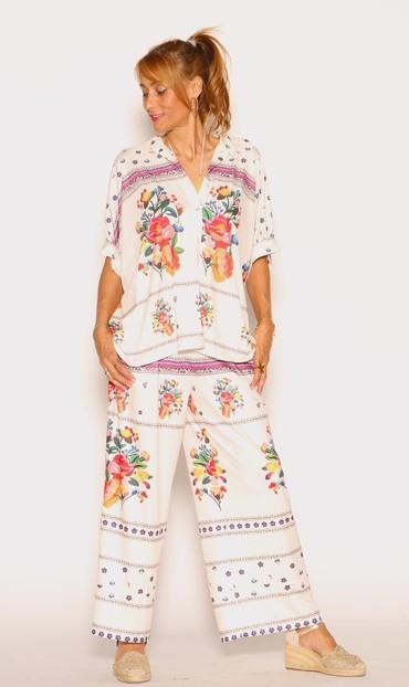 Pantalón lycra cenefas flores Lemaille 26433 conjunto