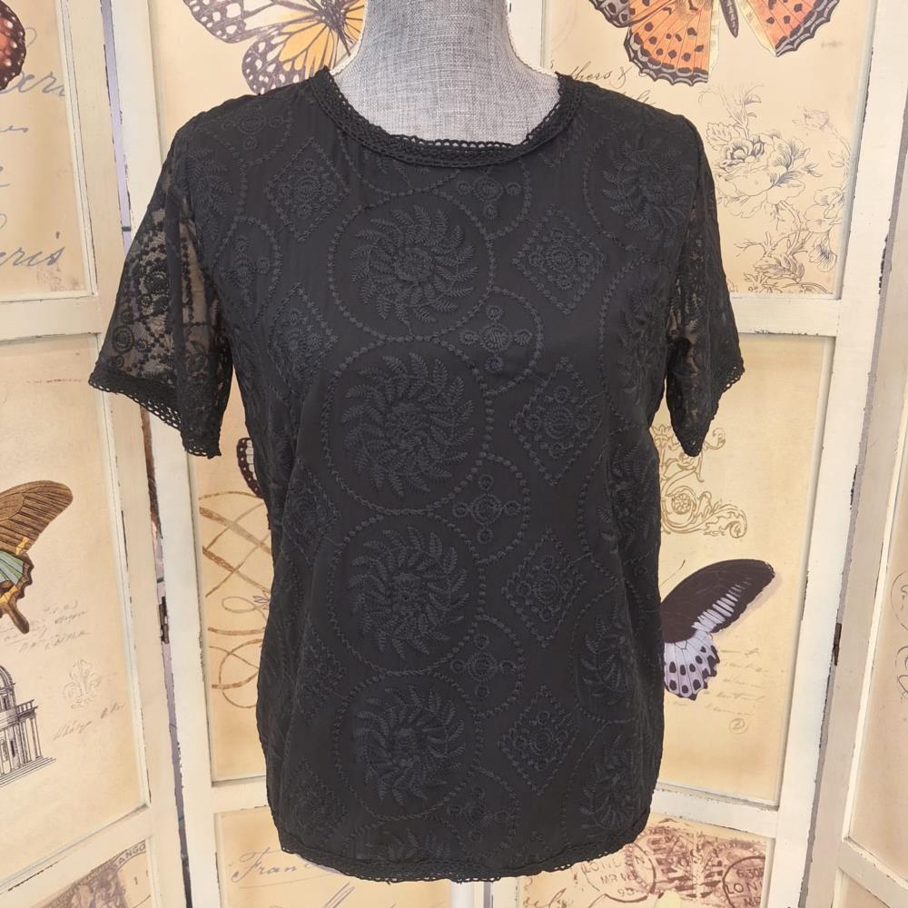 Blusa jacquard Lemaille 26121 negro