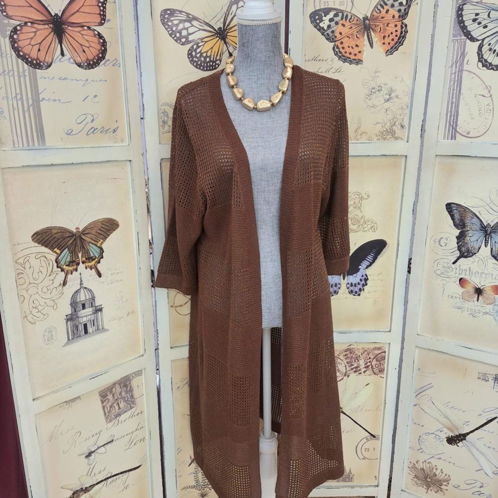 Chaqueta larga calada Lemaille 8240ks26 marrón