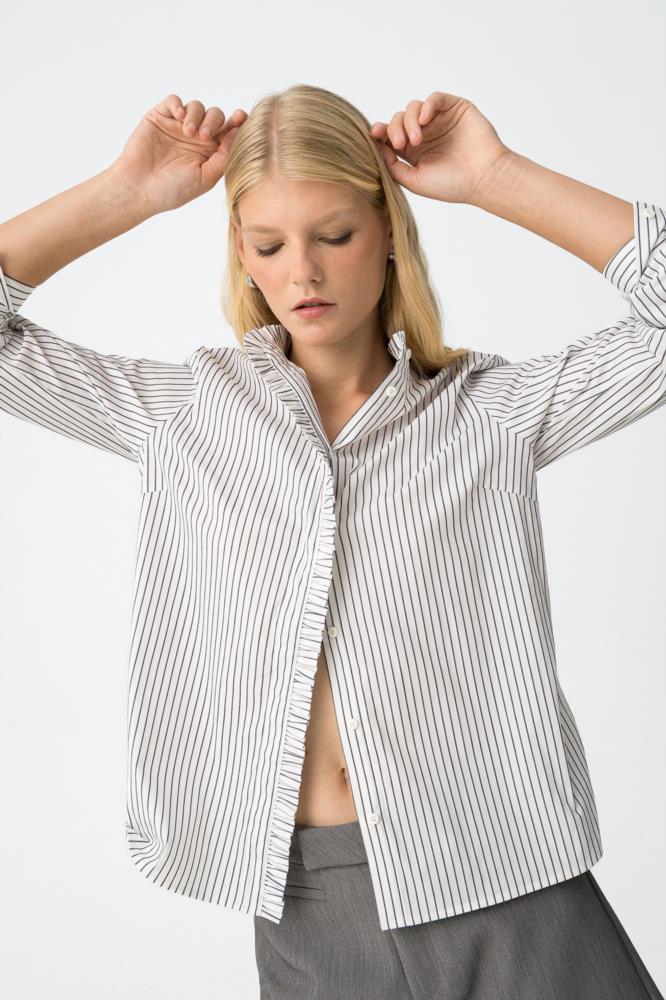 Camisa rayas cuello maho volantito Tiffosi 
