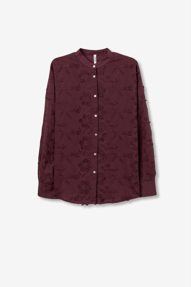 Camisa flores bordadas relieve cuello maho Tiffosi Bookly
