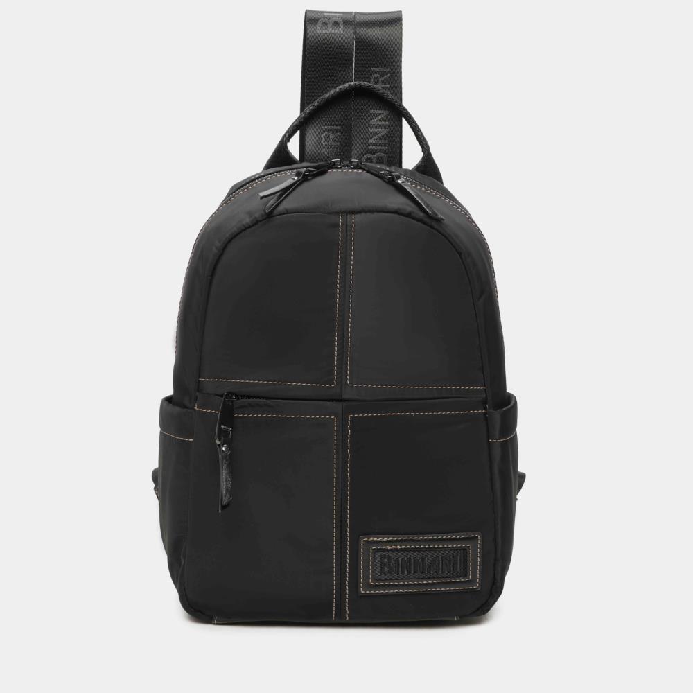 Bolso mochila Nylon pespuntes Binnari Alina 20692 negro