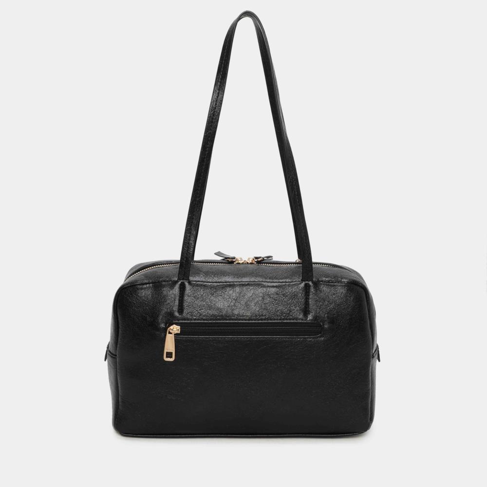 Bolso paquetero serpiente tricolor Binnari Levy 20840 negro trasera