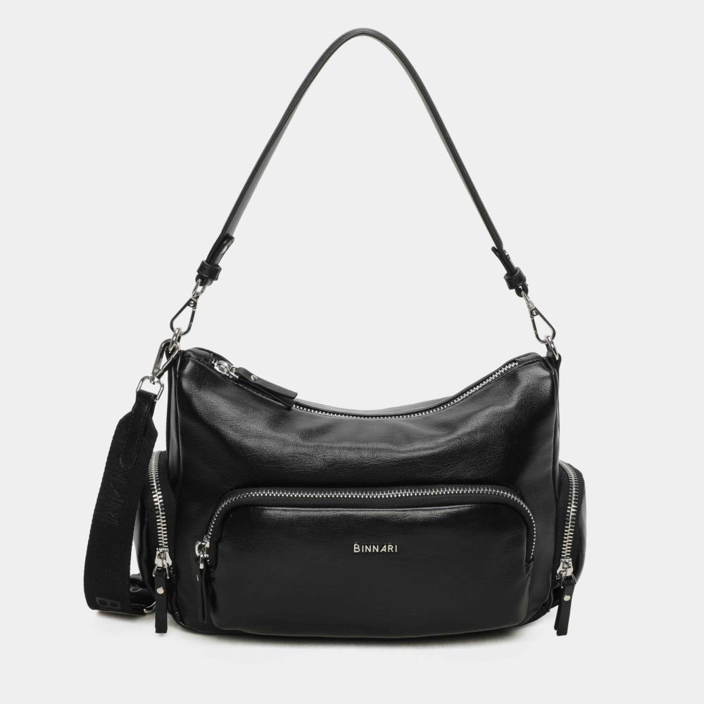 Bolso bandolera soft 3 bolsillos Binnari Rosie 20891 negro