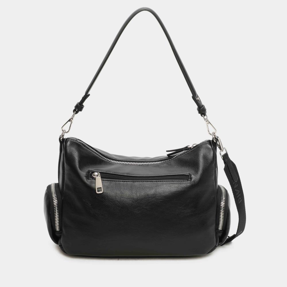Bolso bandolera soft 3 bolsillos Binnari Rosie 20891 negro trasera