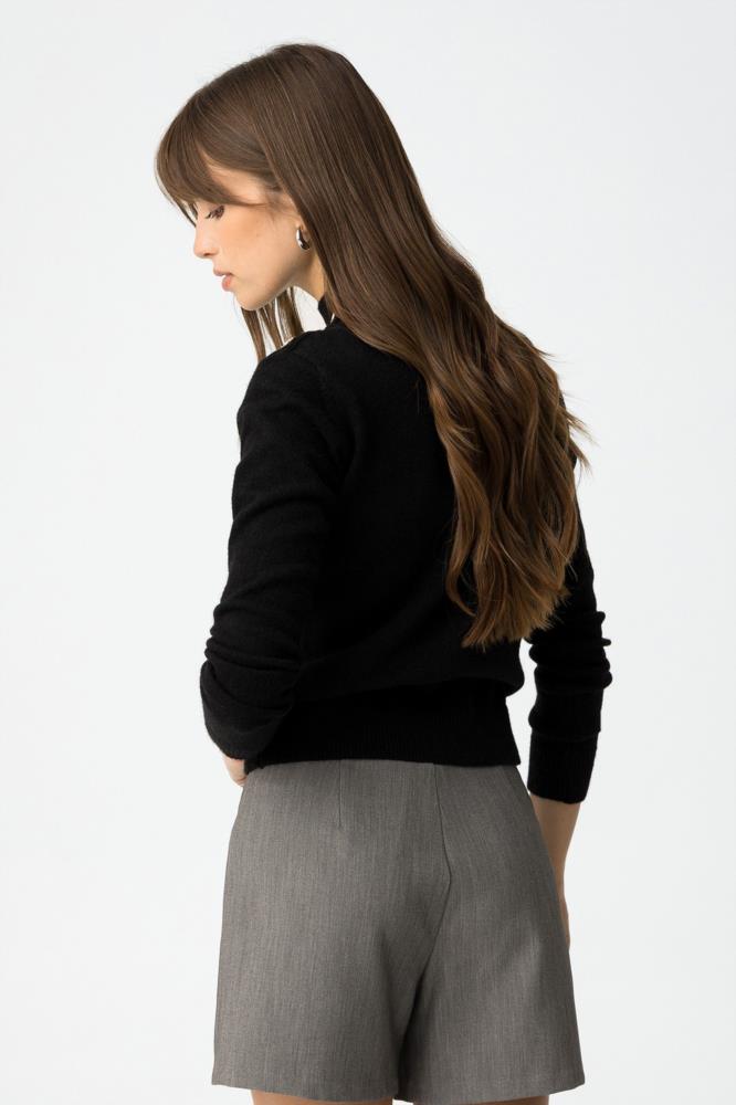 Jersey cuello perkins con botones dorados Tiffosi Bauhaus negro trasera