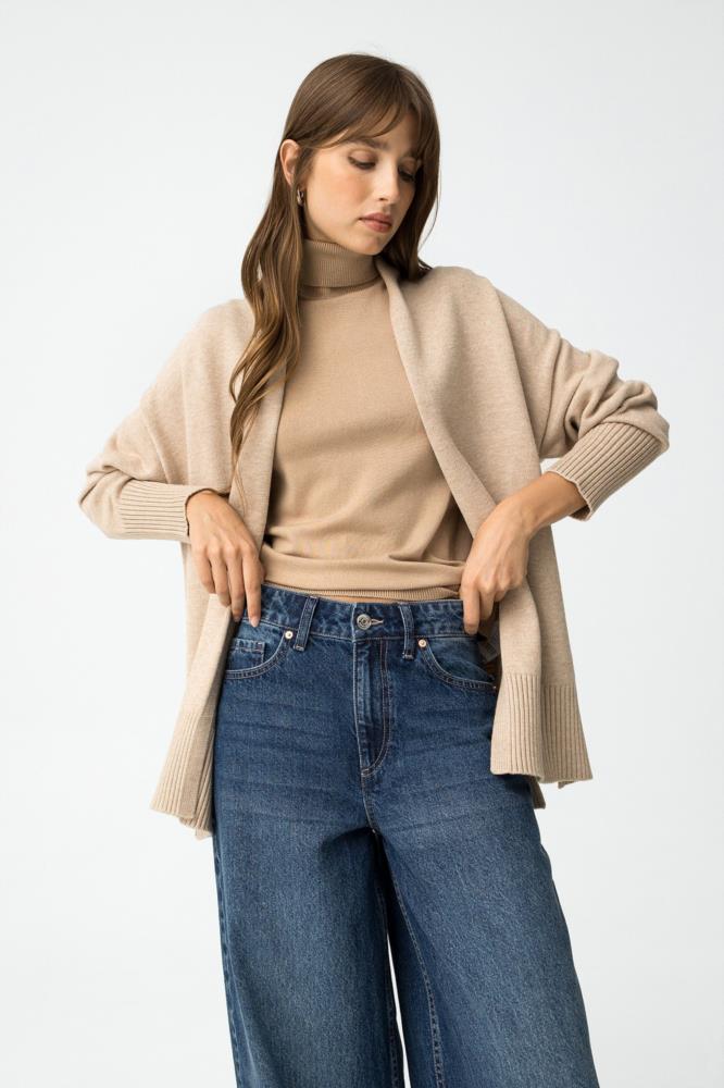 Chaqueta sin cuellos abiertos Tiffosi Elysium beige