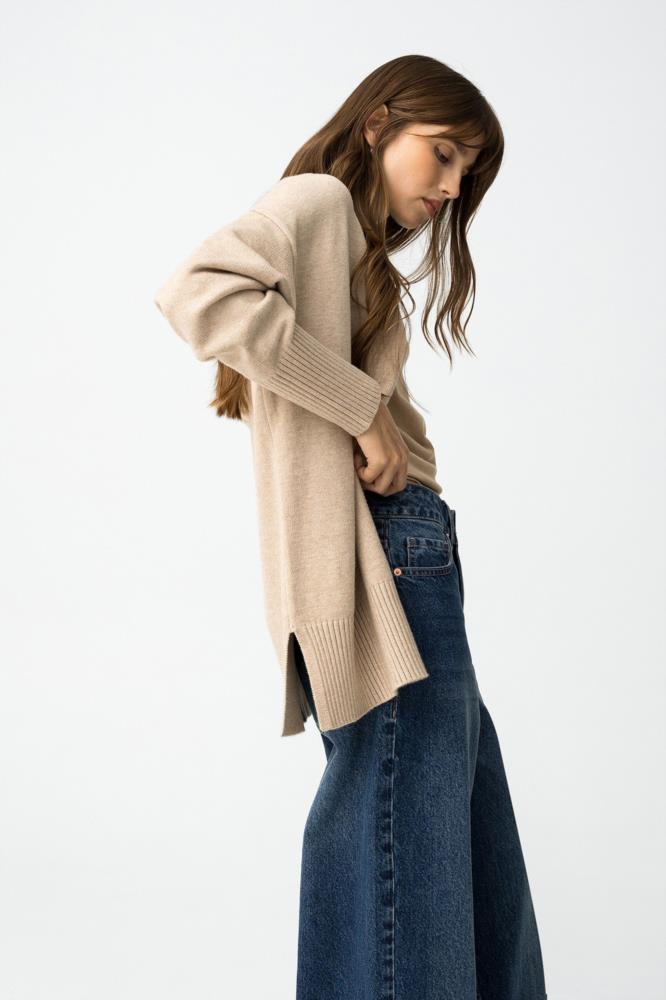 Chaqueta sin cuellos abiertos Tiffosi Elysium beige lateral