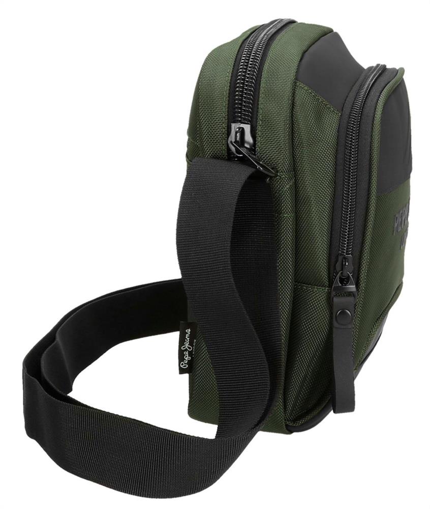 Bolso bandolera cordura mediano Pepe Jeans Bromley 70653 verde lateral