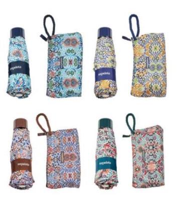Paraguas plegable con estuche estampado vegetal Ezpeleta 10428