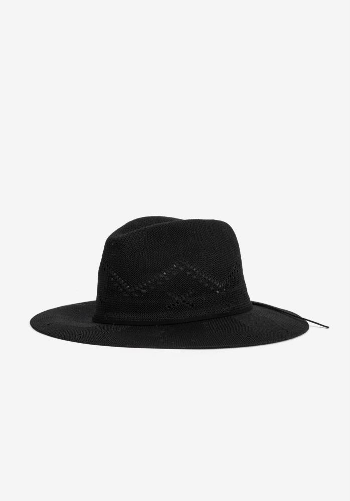 Sombrero textil con ala Tiffosi Ellen negro ladeado