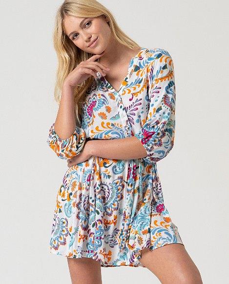 Vestido bambula estampado Surkana Supi