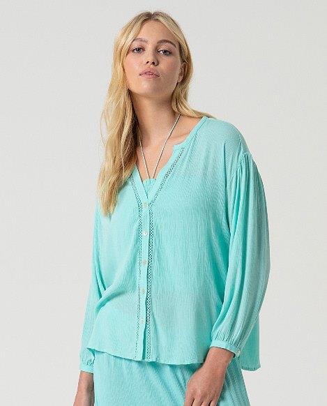 Camisa bambula cuello pico vainicas Surkana Suco Agua