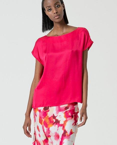 Blusa viscosa tacto raso Surkana Lite fuxia