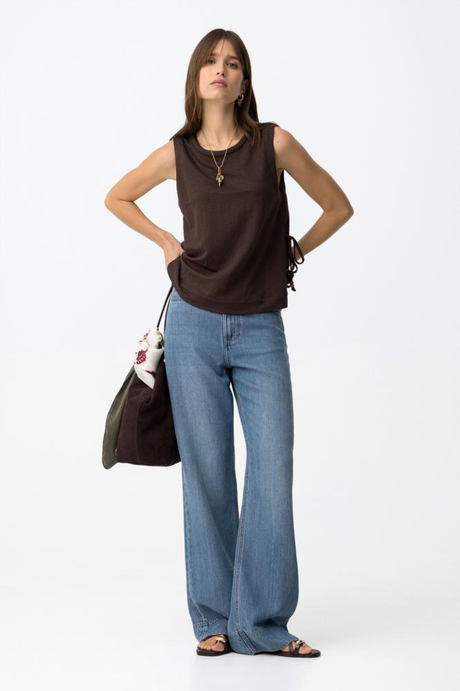 Pantalón flojo vaquero Tiffosi Bonnye claro