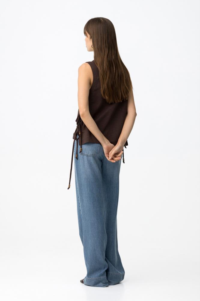 Pantalón flojo vaquero Tiffosi Bonnye claro trasera