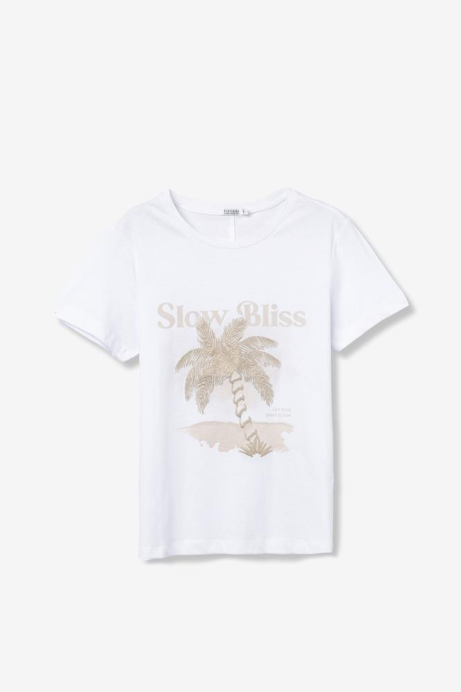 Camiseta manga corta estampado palmeras Tiffosi Brandy_5  blanco