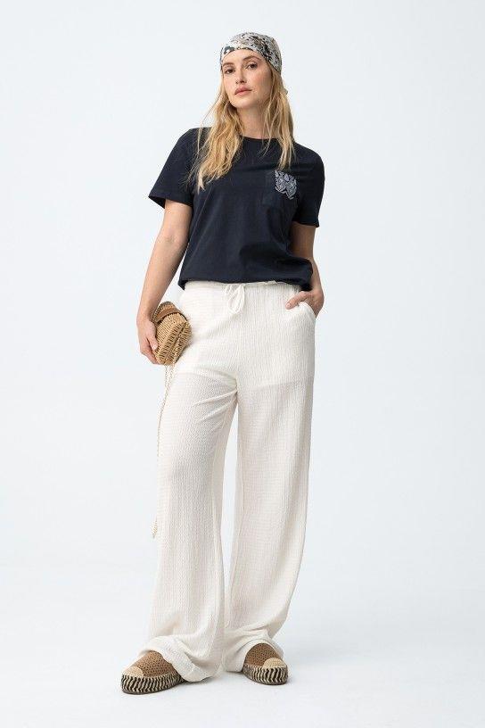 Pantalón flojo barquillo Tiffosi Wafflino crudo