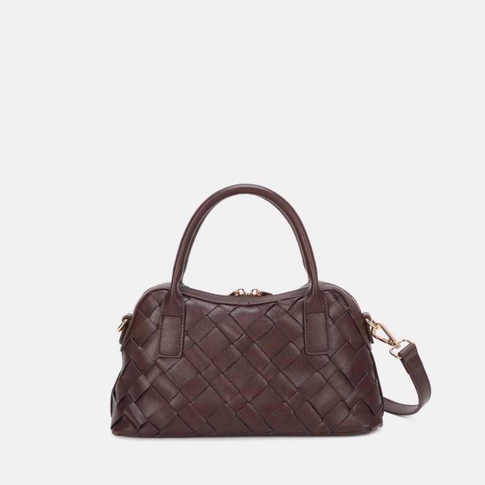 Bolso mini maletin trenzado Binnari 20923 Alba marrón trasera