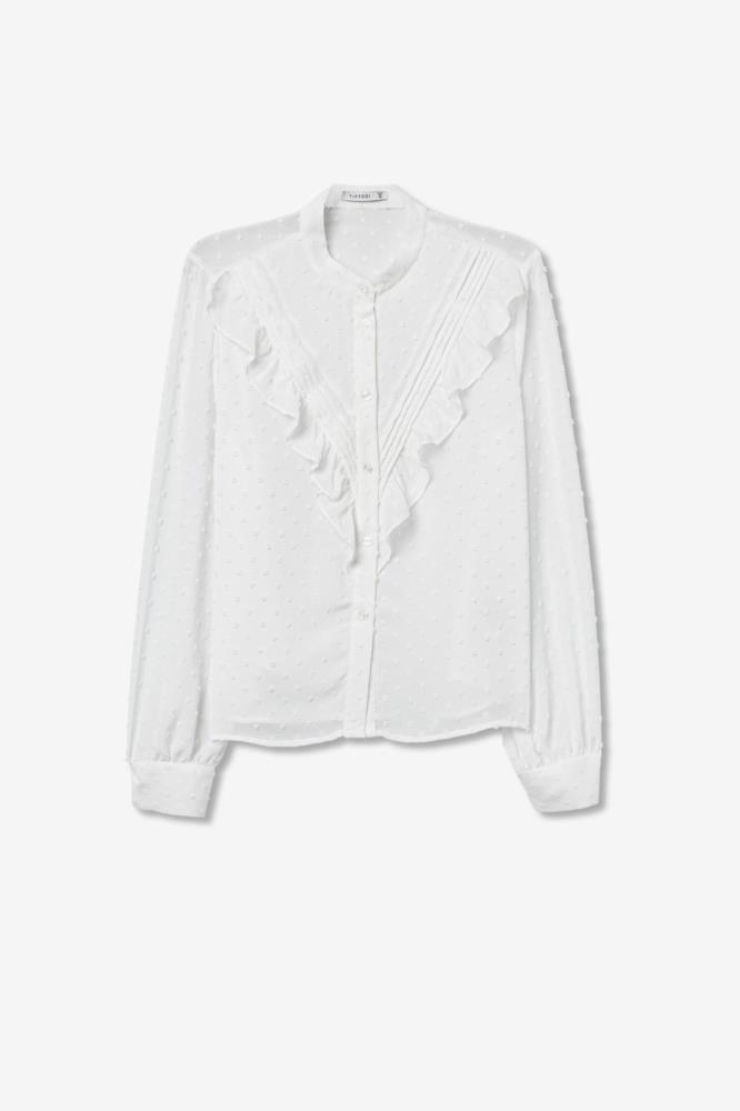 Camisa plumetti pico y lorzas Tiffosi Grato blanco
