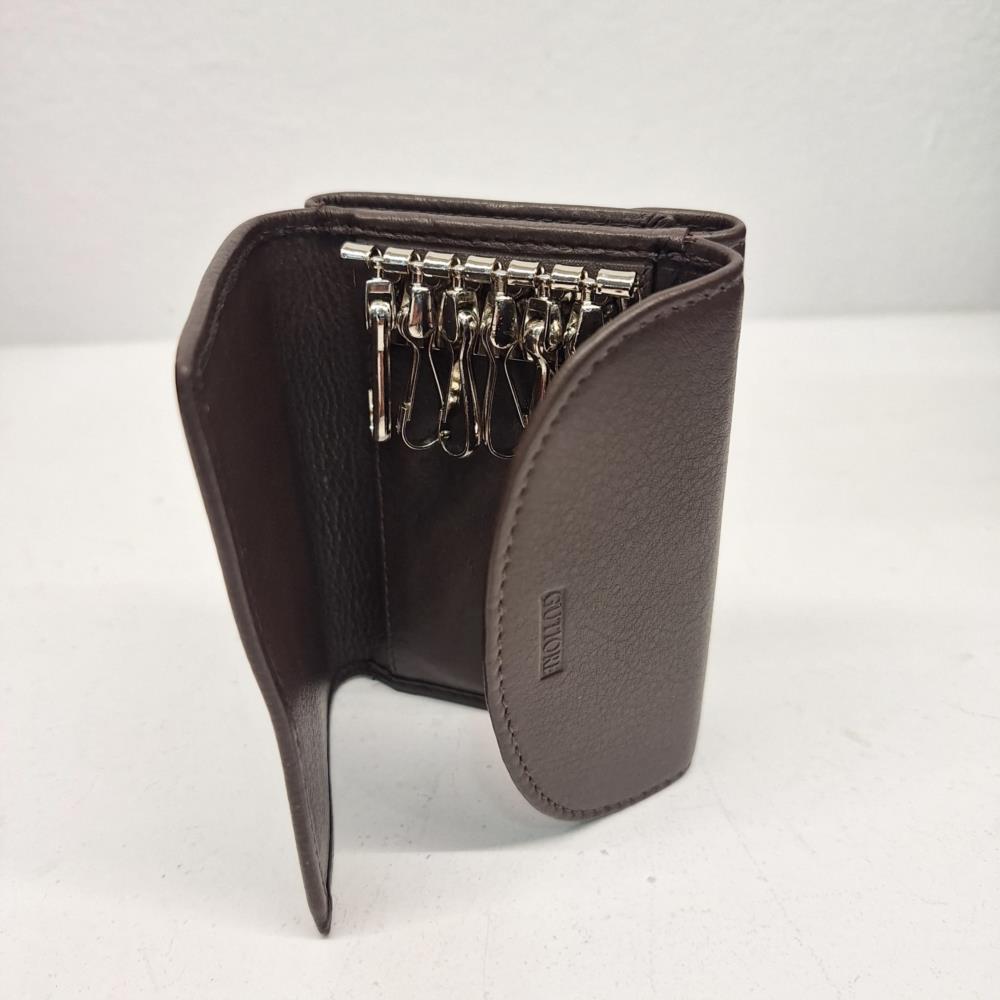 Llavero estuche 12 ganchos Gutiore marrón interior