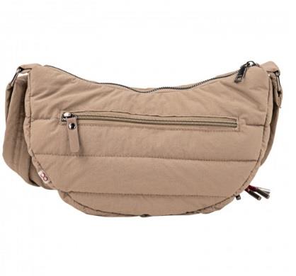 Bandolera bandolera riñonera nylon acolchado SKAPAT taupe trasera