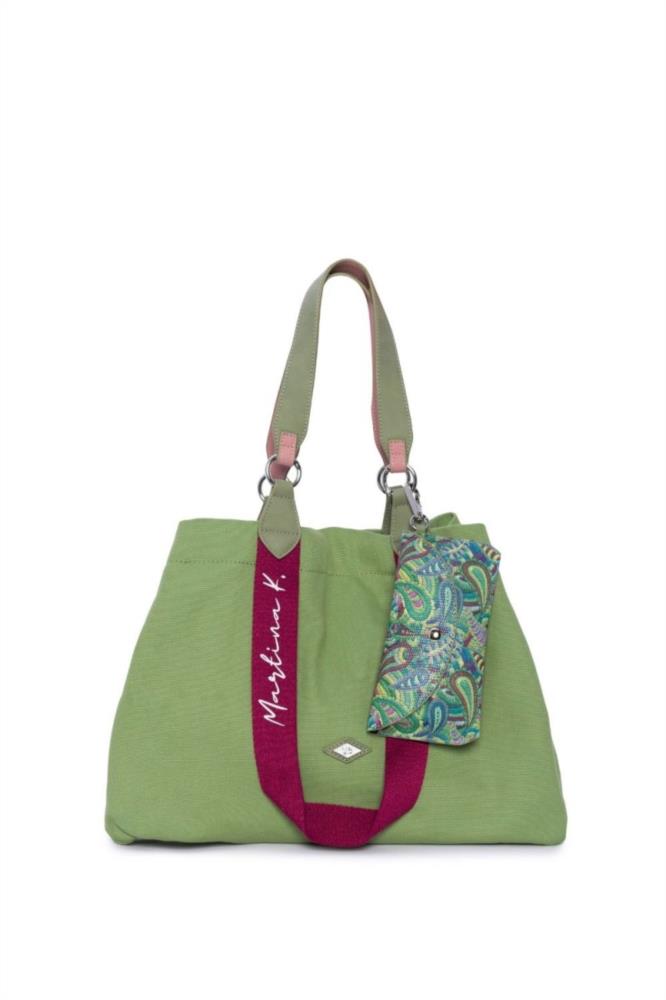 Maxi bolso canvas portagafas Martina K verde