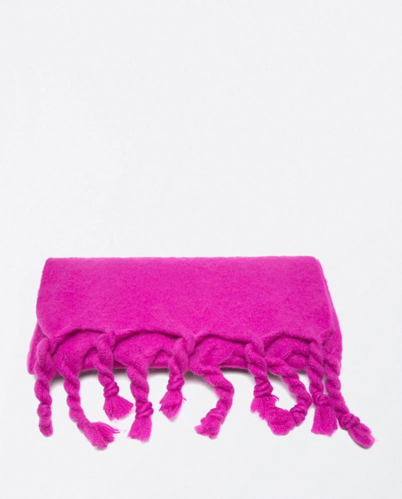 Bufanda lisa flecos Surkana Yili 731 fuxia