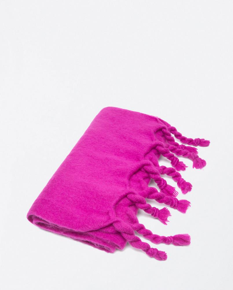 Bufanda lisa flecos Surkana Yili 731 fuxia lateral