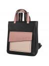Bolso mochila tricolor Lois 327999 negro y rosa