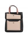 Bolso mochila tricolor Lois 327999 negro y rosa con bolsillo abierto