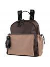 Bolso mochila nylon bicolor Skapt 328199 marrón y beige